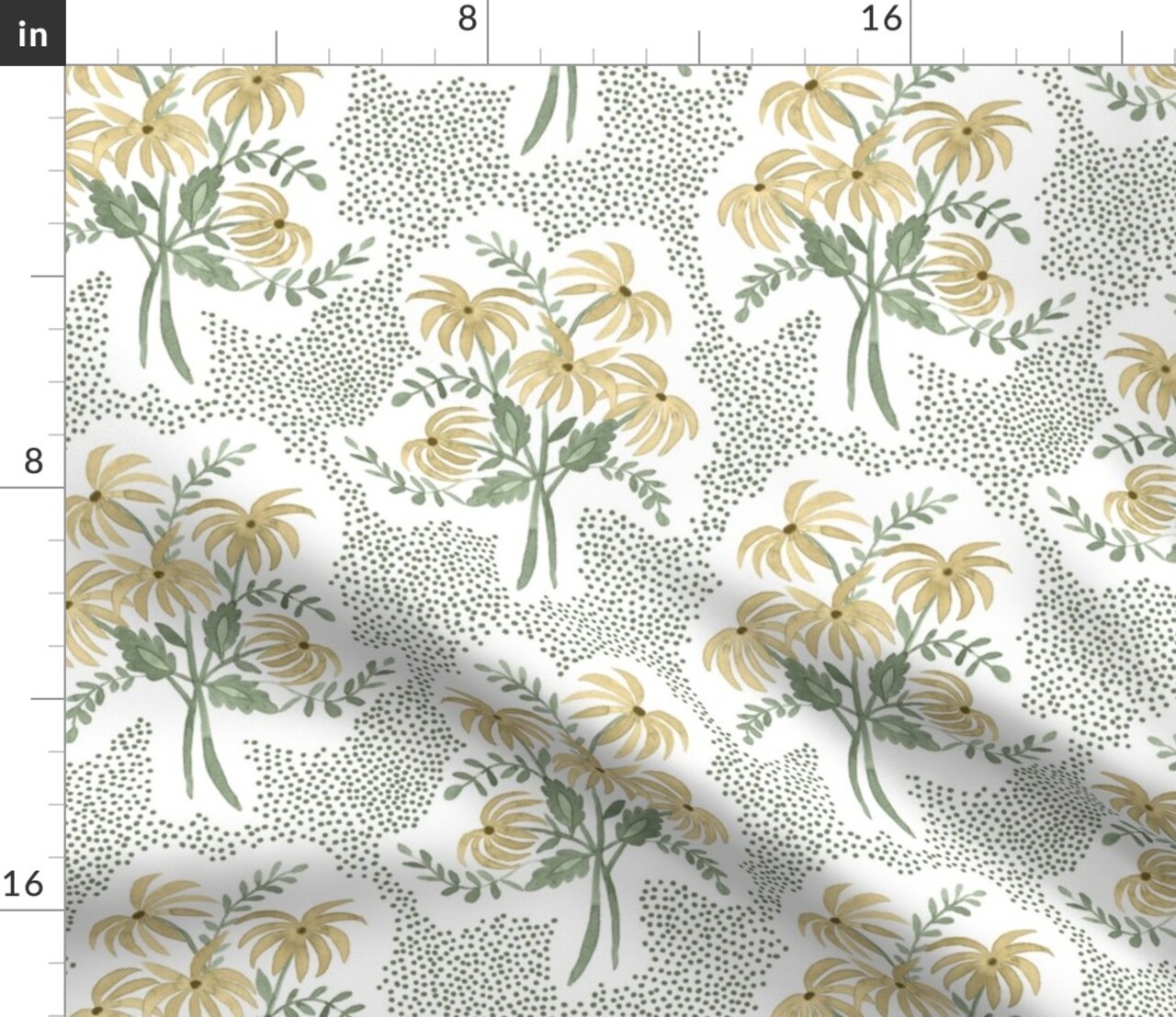 Neutral Floral Modern Botanical Traditional Grandmillenial Soft Gold Flowers Custom Printed Fabric by Spoonflower Various Fabrics by the Yard or Fat Quarter